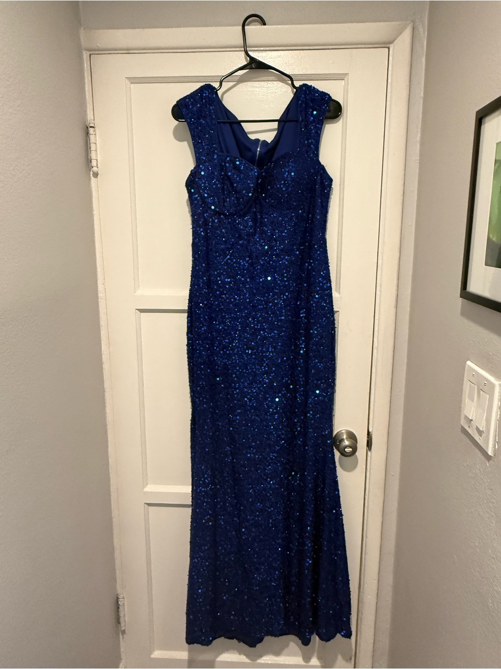 Sparkling Royal Blue Sequin Evening Gown